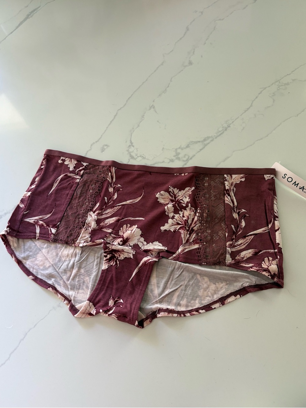 SOMA EMBRACEABLE Boyshort Panty with Enchanting Lace